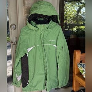 Columbia Sportswear Women’s Green and Brown Waterproof Hooded Jacket.
